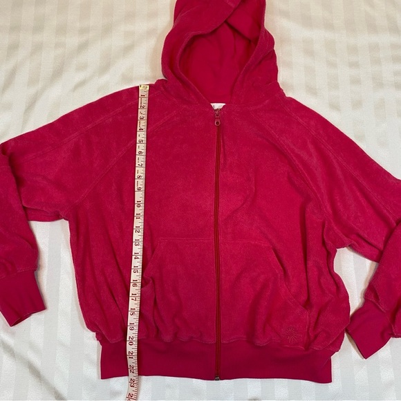 Offline by Aerie Terry Full Zip Hoodie Women's XS Pink Fleece Gorpcore Beach - Picture 7 of 13